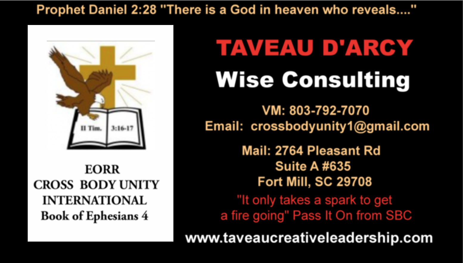 TAVEAU D'ARCY   CREATIVE LEADERSHIP MINISTRIES